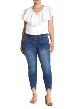 2/$30 Kut from the Kloth Carlo Skinny Frayed Ankle Jeans Sz. 14W #2412